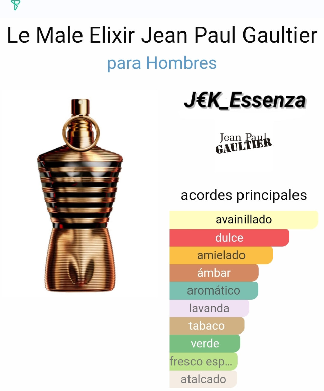Le Male Elixir Jean Paul Gaultier para Hombres